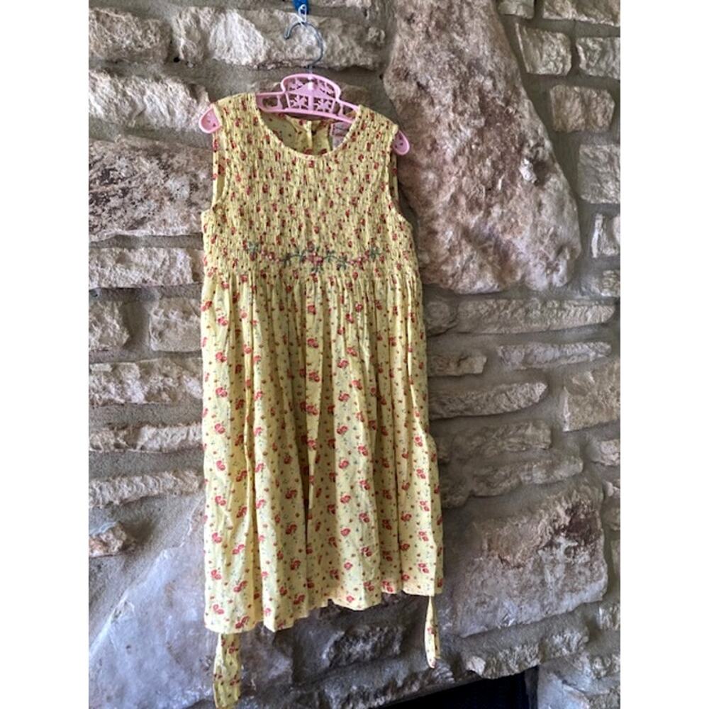 Vintage 90's Girl's Yellow Floral Dress - Size 3/4